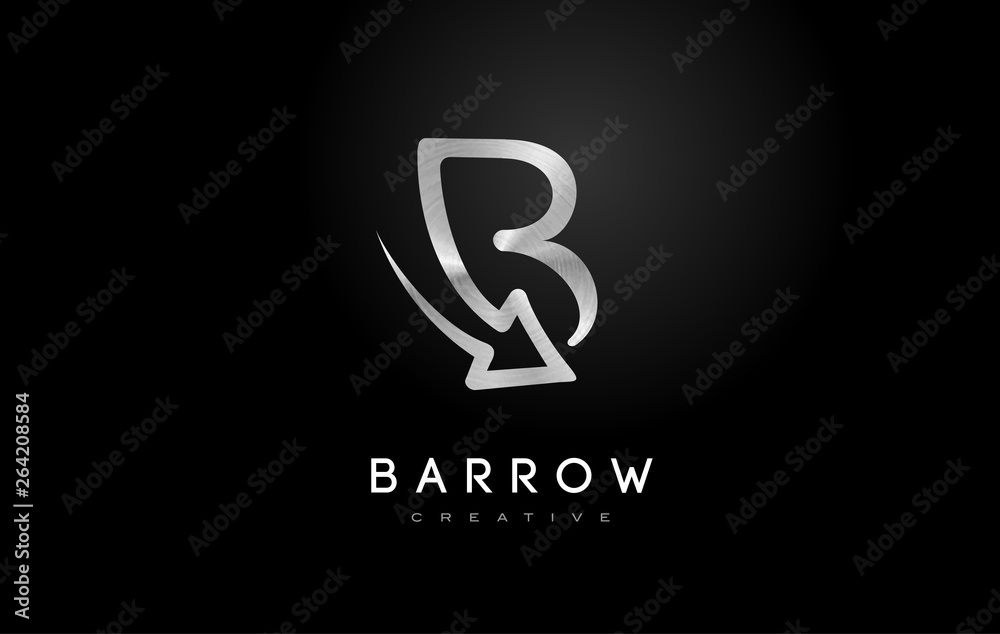 Naklejka premium Silver B Logo. B Letter Icon Design Vector