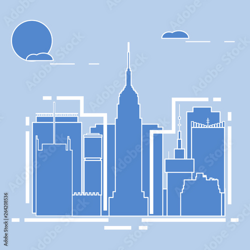 Building and skyscrapers. City view. Architecture.