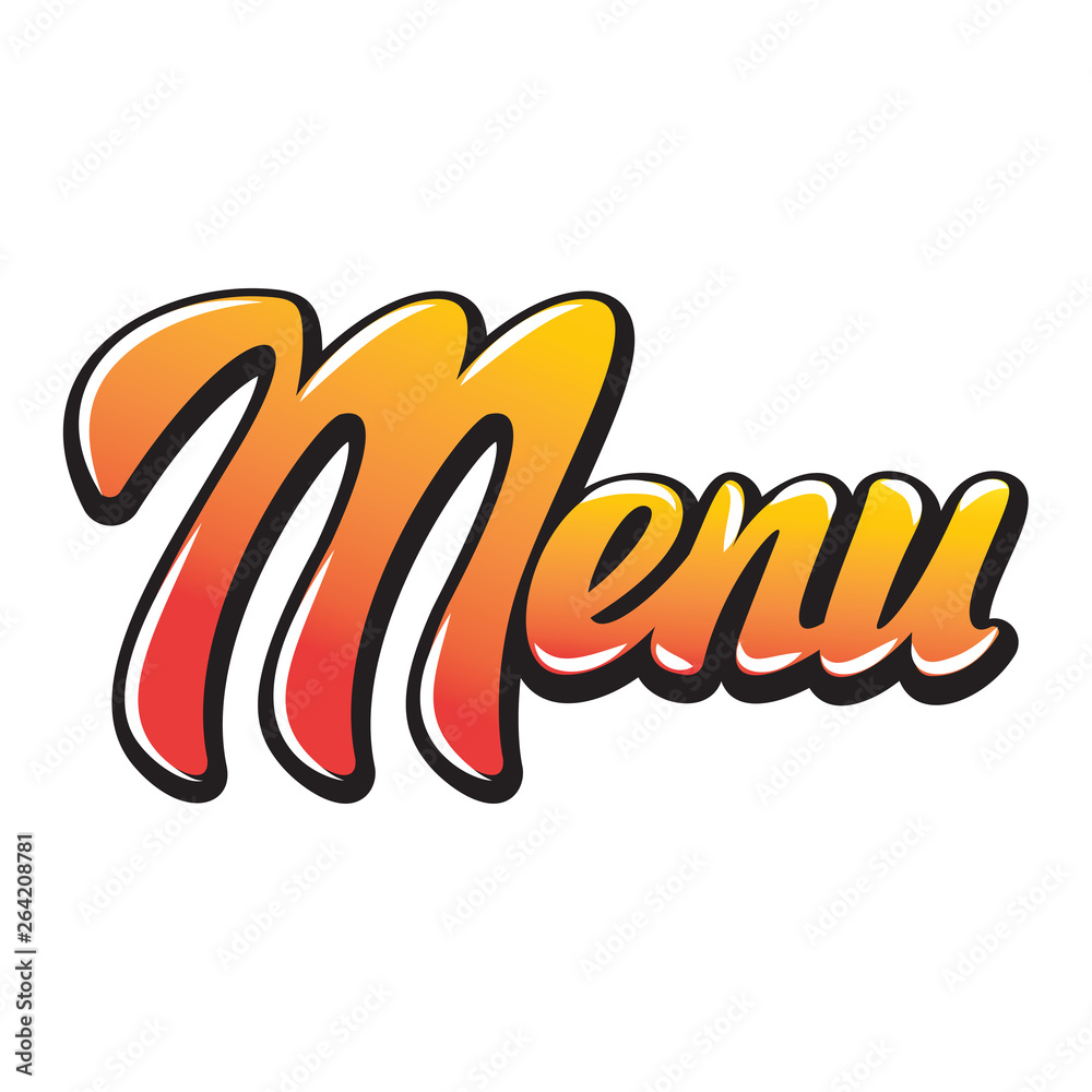 Obraz premium Vector color template for a menu with calligraphy lettering