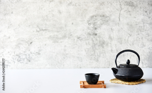 japanese tea set oriental drink style on the table