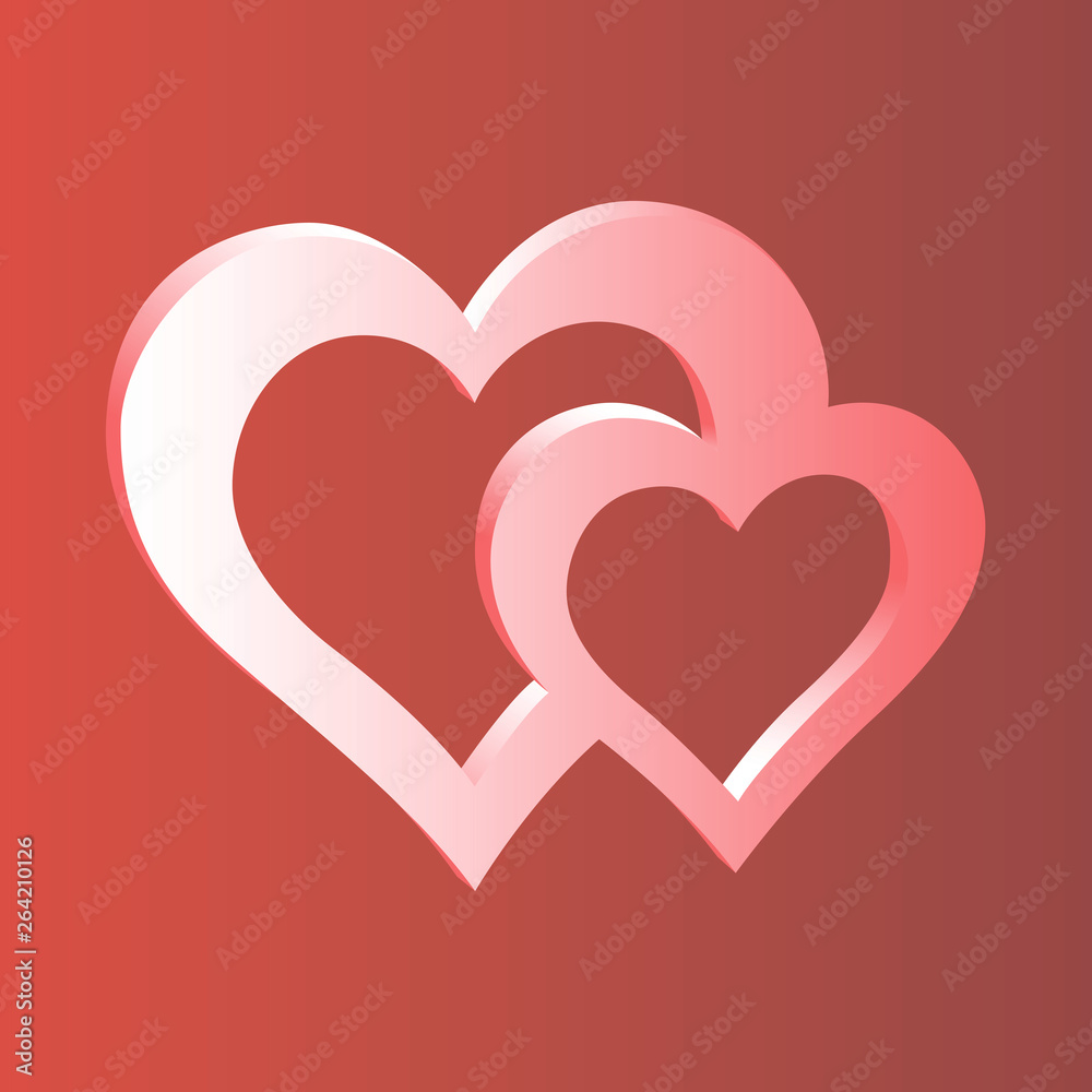 Pink heart with gradient on beautiful background Pink heart with gradient on beautiful background