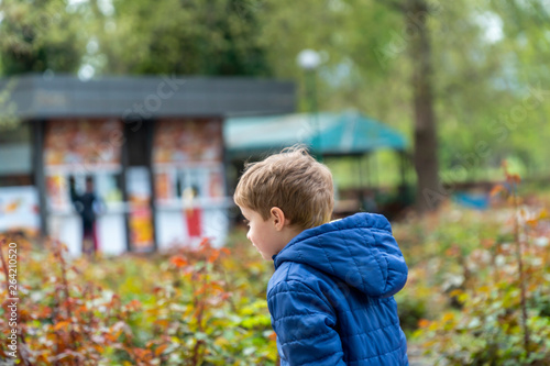 Small child running in a park