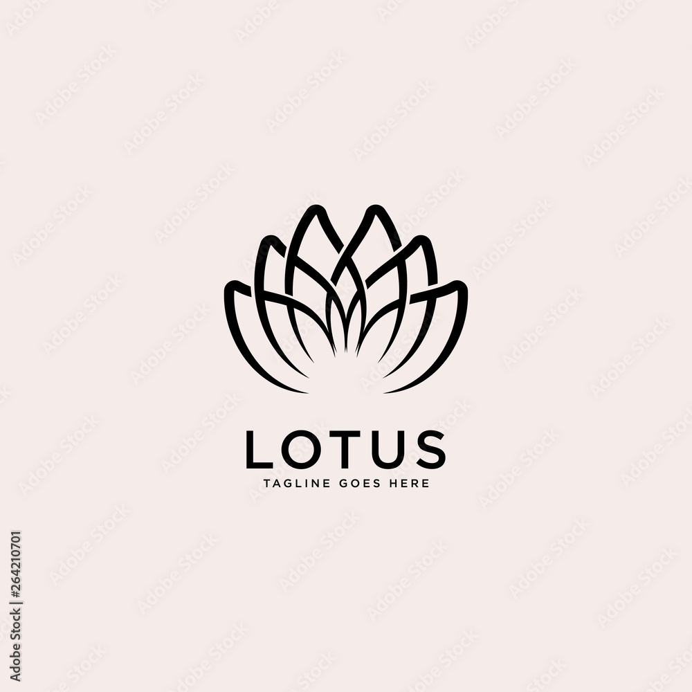 Lotus logo template, vector illustration - Vector
