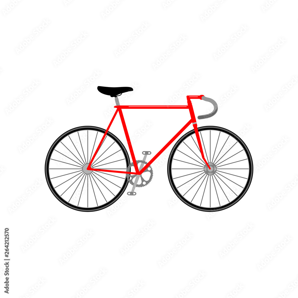 Bicycle color icon simple flat style illustration isolated on white background