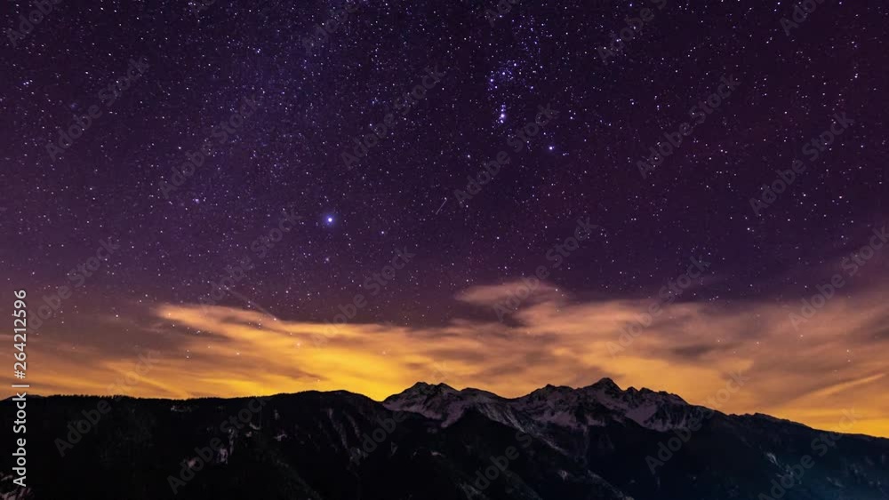 4K Timelapse Orion Constellation The Alps South Tyrol 2