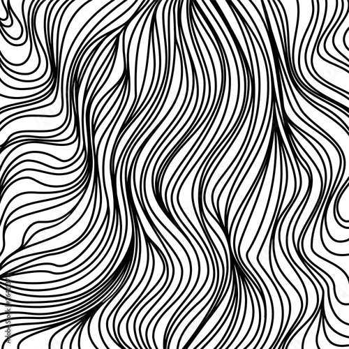 Vector hair black white background.