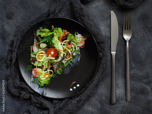 Green salad with microgreens