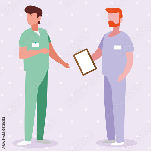male medicine workers with uniforms