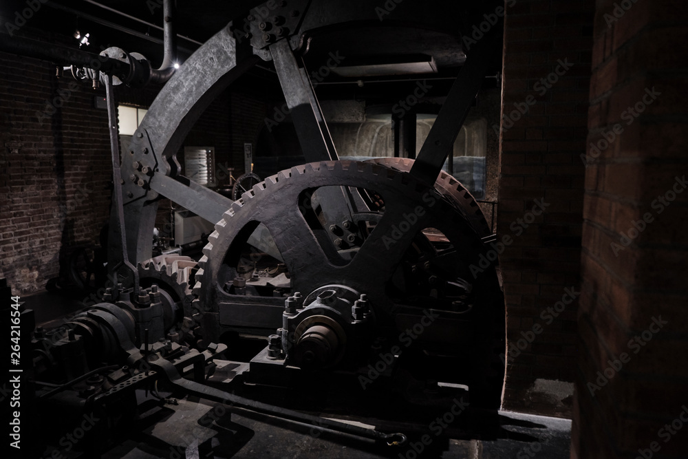 Fototapeta premium vintage old rotary machine heavy industry and machine building.
