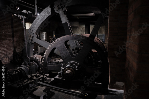 vintage old rotary machine heavy industry and machine building.