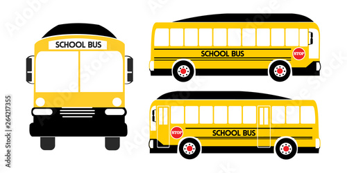 school bus yellow illustration vector