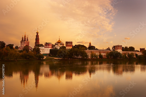 NOVODEVICHY CONVENT AND ASSUMPTION CHURCH AT TWILIGHT MOSCOW RUSSIA