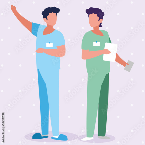 male medicine workers with uniforms