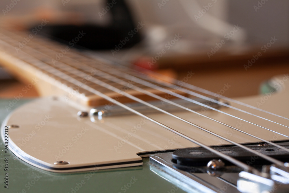 Electric guitar in close up with selective focus Electric guitar in close up with selective focus