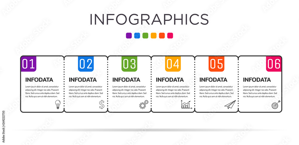 Fototapeta Full-color business label Infographic template.