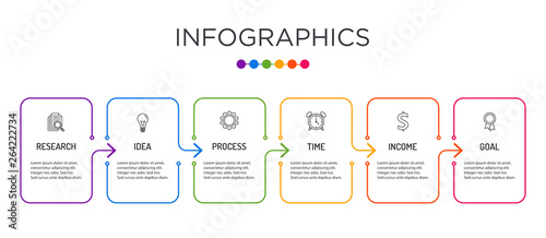 Full-color business label Infographic template.
