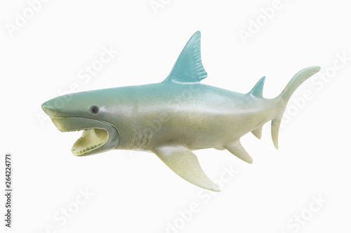  figure toy white shark isolated closeup image.