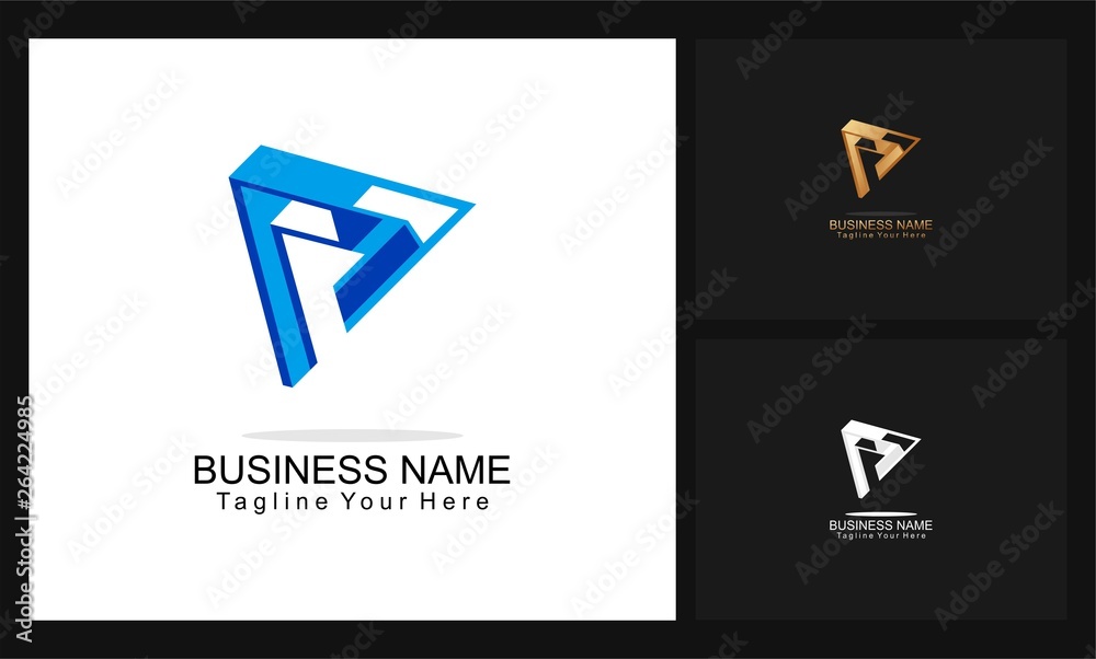 Naklejka premium triangle concept design business construction logo