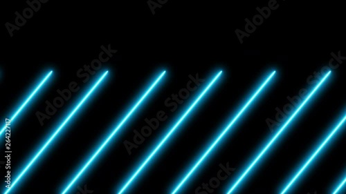 Abstract seamless 3d lines background. Blue purple looped animation fluorescent ultraviolet light glowing neon strokes.