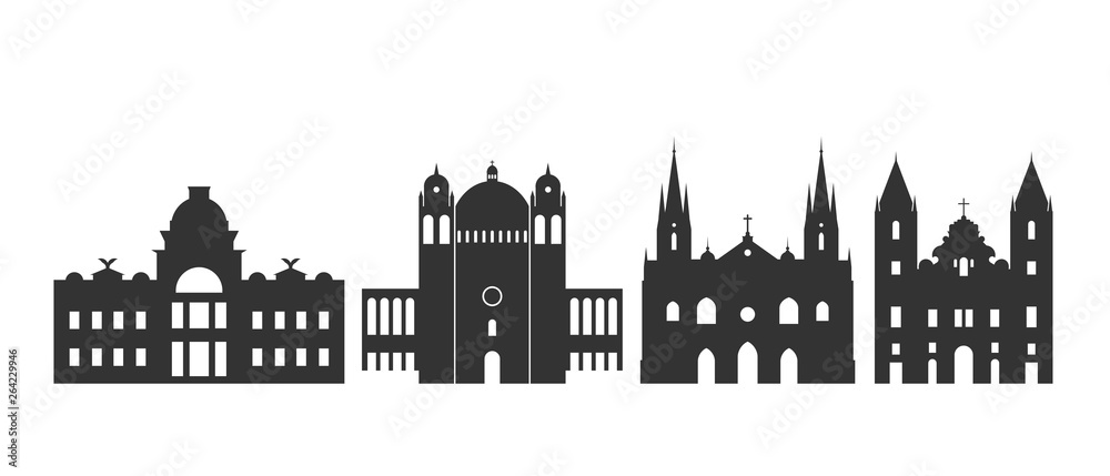 Salvador logo. Isolated Salvador   architecture on white background
