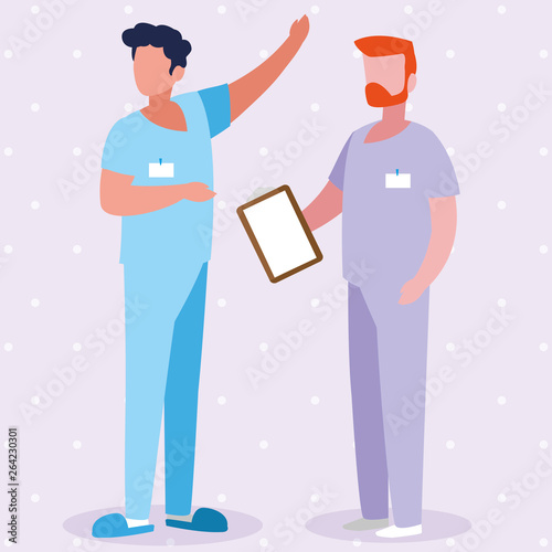 male medicine workers with uniforms