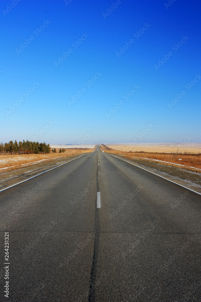 Empty asphalt road