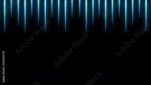 Abstract seamless 3d lines background. Blue purple looped animation fluorescent ultraviolet light glowing neon strokes.