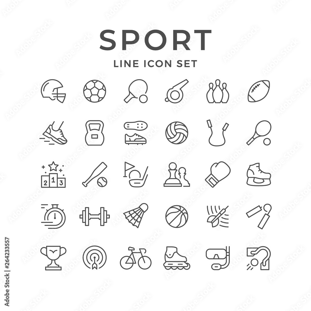 Set line icons of sport