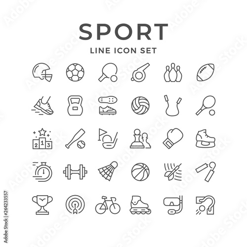 Set line icons of sport photo