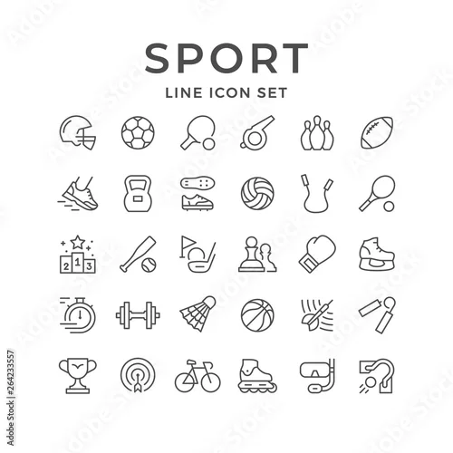 Obraz Zestaw ikon linii sportu