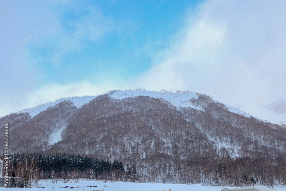View of landscape snow mountain in winter at japan View of landscape snow mountain in winter at japan