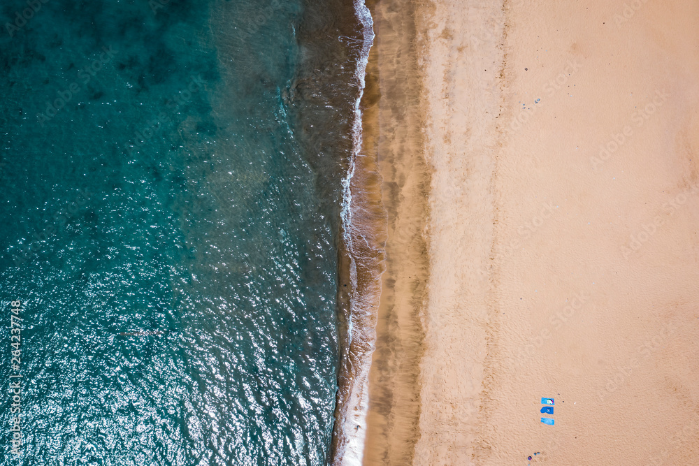 Aerial photo of summer beach and sea 