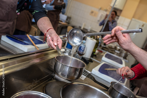 Woman in the kitchen cooking