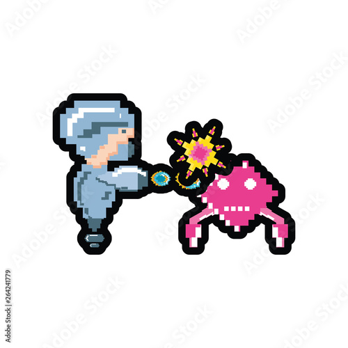 video game with monster animal avatar pixelated