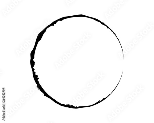 Grunge thin circle.Grunge oval shape.Grunge black circle.Grunge element made for your project.