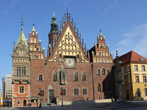 The Town Hall on the Market Square in Wrocław, Poland (Rynek we Wrocławiu, Großer Ring zu Breslau) is a medieval market square in Wrocław