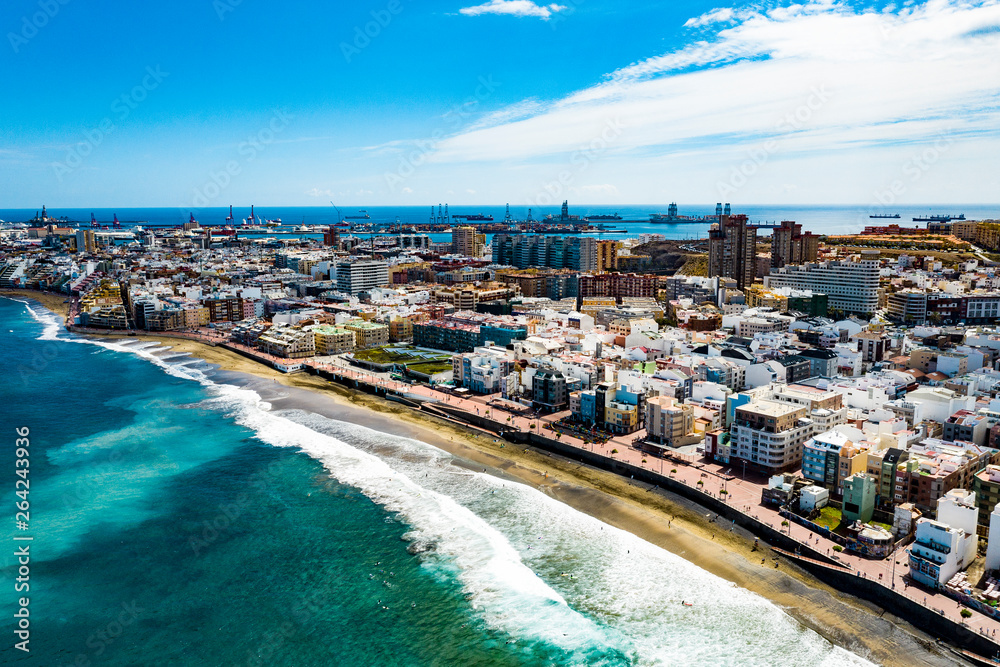 Fototapeta premium Aerial photo of summer beach and sea 