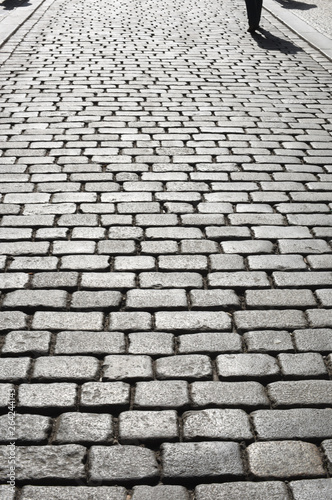 paved road in close up