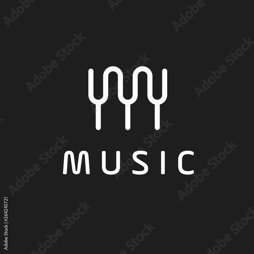 Piano Logo Design Template. Vector Illustration