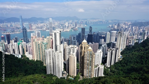 Hong Kong and harbor view from Victoria peak 