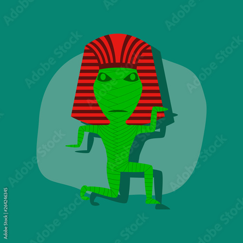 paper sticker on stylish background mummy halloween monster