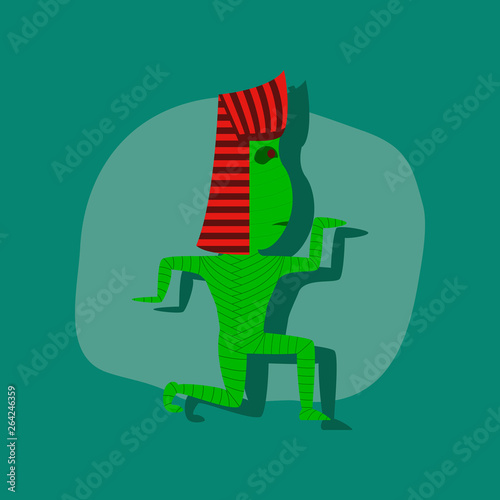 paper sticker on stylish background mummy halloween monster