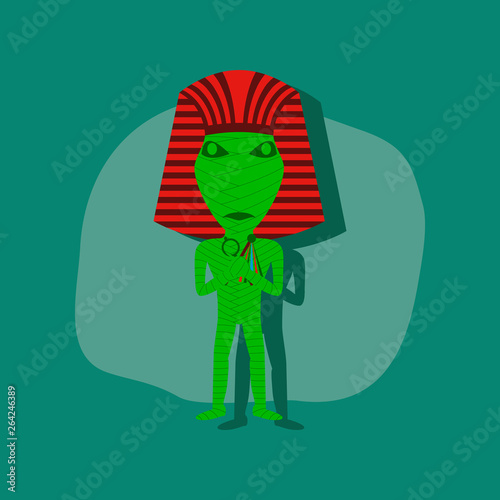 paper sticker on stylish background mummy halloween monster