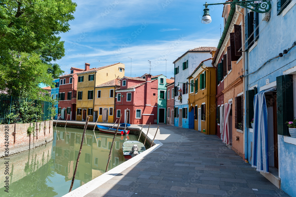 colored houses banks of canals italy venice