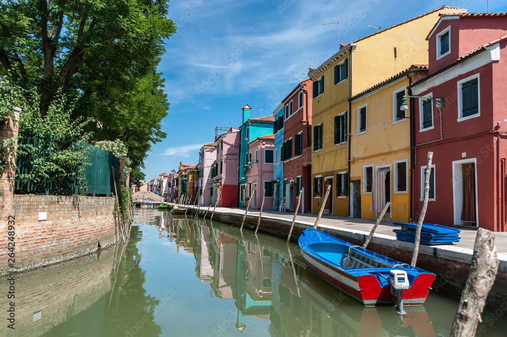 colored houses banks of canals italy venice
