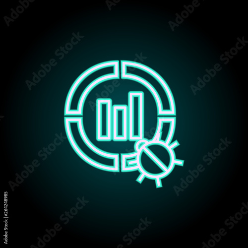 beetle in financial terms neon icon. Elements of Virus, antivirus set. Simple icon for websites, web design, mobile app, info graphics