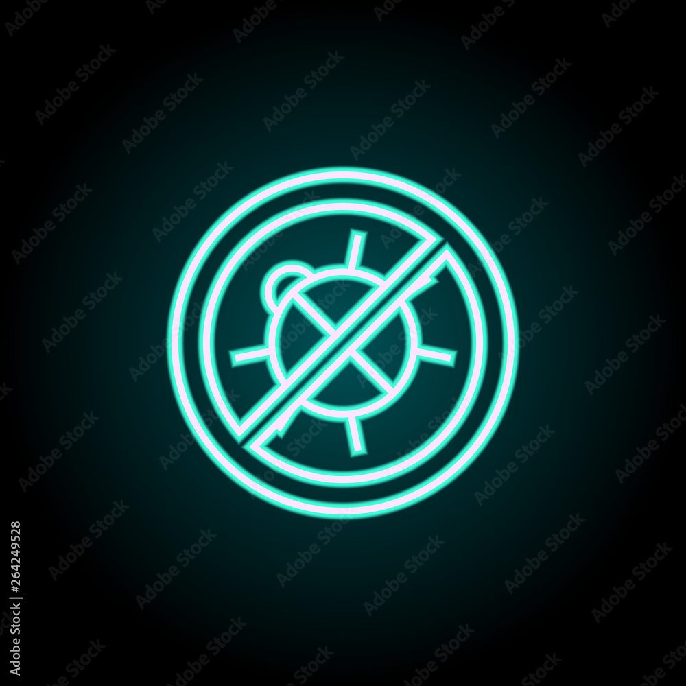 off bug neon icon. Elements of Virus, antivirus set. Simple icon for websites, web design, mobile app, info graphics off bug neon icon. Elements of Virus, antivirus set. Simple icon for websites, web design, mobile app, info graphics