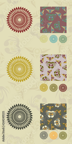 Set laser cutting template for greeting cards, decorative elements.