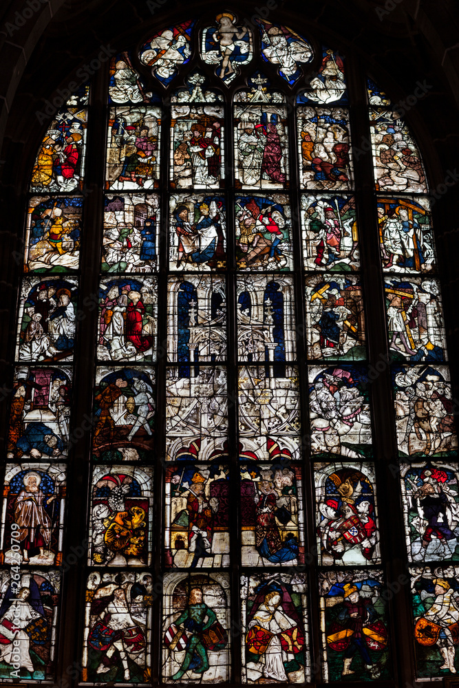 Stained glass Church of the virgin Mary in Nuremberg Stained glass Church of the virgin Mary in Nuremberg