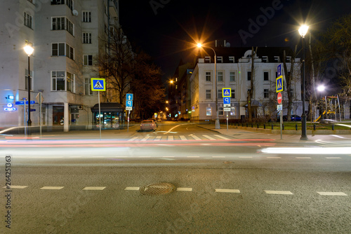 long exposure night city, Russia, Moscow